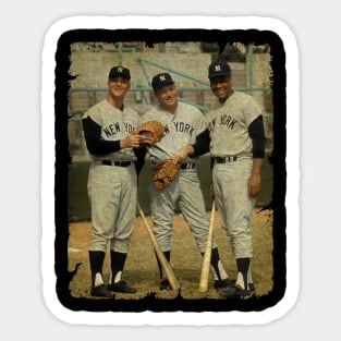 Roger Maris, Mickey Mantle, and Elston Howard in New York Yankees Sticker